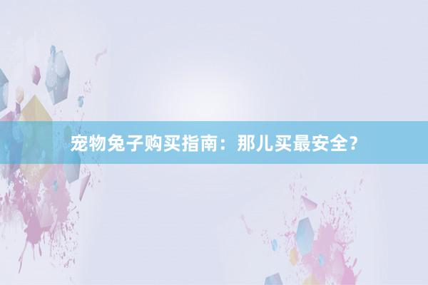 宠物兔子购买指南：那儿买最安全？